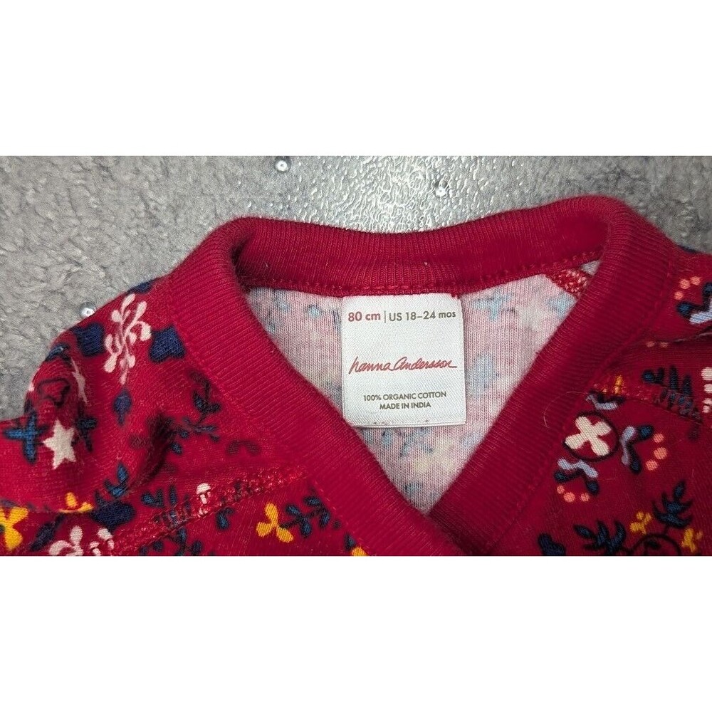 Lot of 3 Winter Hanna Andersson zip sleepers/ L/S Bodysuit 18-24 months 80cm - Picture 9 of 10